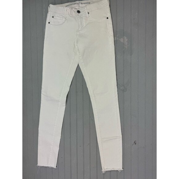 Articles Of Society Size 24 Womens Jeans Low Rise Skinny Raw Hem White S… - Picture 1 of 5